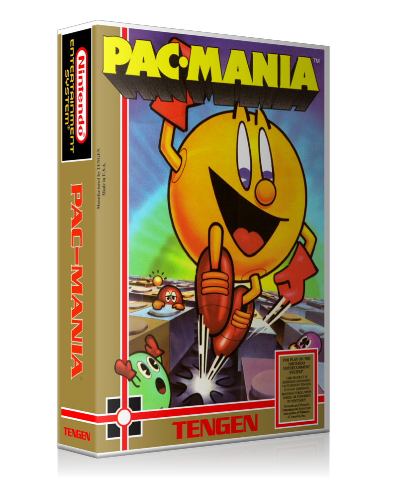 NES Pac Mania Retail Game Cover To Fit A UGC Style Replacement Game Case