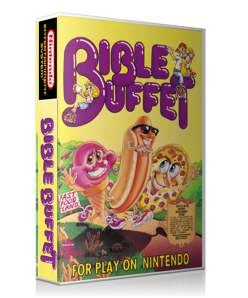 NES Bible Buffet Retail Game Cover To Fit A UGC Style Replacement Game Case