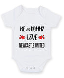 Me and Mummy love newcastle united Personalised FOOTBALL TEAM Baby Grow