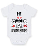 Me and My Godmother Love newcastle united Personalised FOOTBALL TEAM Baby Grow