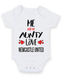 Me and My Aunty Love newcastle united Personalised FOOTBALL TEAM Baby Grow