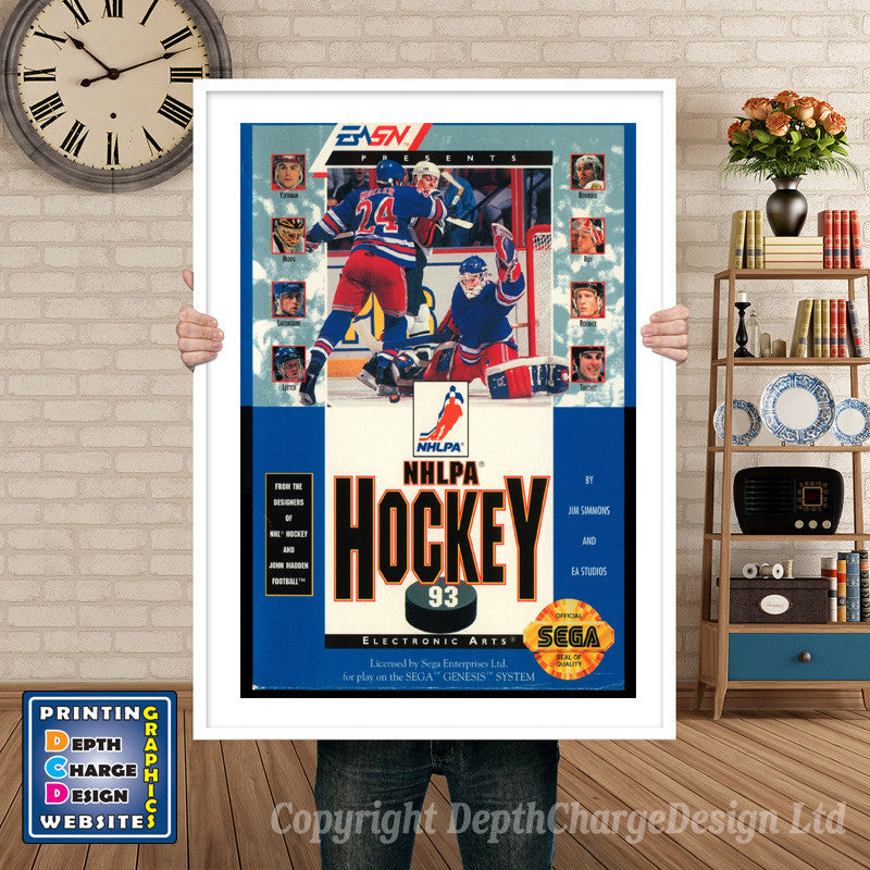 Nhl Pa Hockey 93 - Sega Megadrive Inspired Retro Gaming Poster A4 A3 A2 Or A1