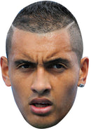 NICK KYRGIOS 2 JB - Tennis Fancy Dress Cardboard Celebrity Party Face Mask