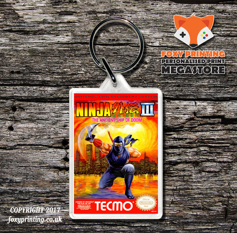 Ninjagaiden2 Retro NES Game Cover Art Gaming Keyring