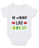 Me and Mummy love norwich city Personalised FOOTBALL TEAM Baby Grow
