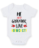 Me and My Godfather Love norwich city Personalised FOOTBALL TEAM Baby Grow