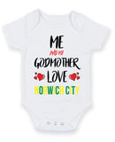 Me and My Godmother Love norwich city Personalised FOOTBALL TEAM Baby Grow