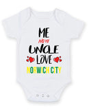 Me and My Uncle Love norwich city Personalised FOOTBALL TEAM Baby Grow