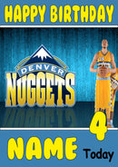 Personalised Denver Nuggets THEME INSPIRED Style PERSONALISED Kids Adult FUNNY Birthday Card 3