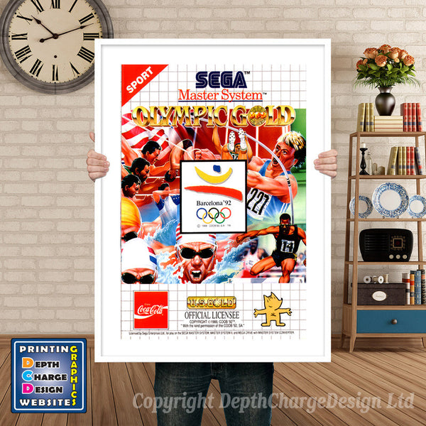 Olympic Gold Barcelona 92 Inspired Retro Gaming Poster