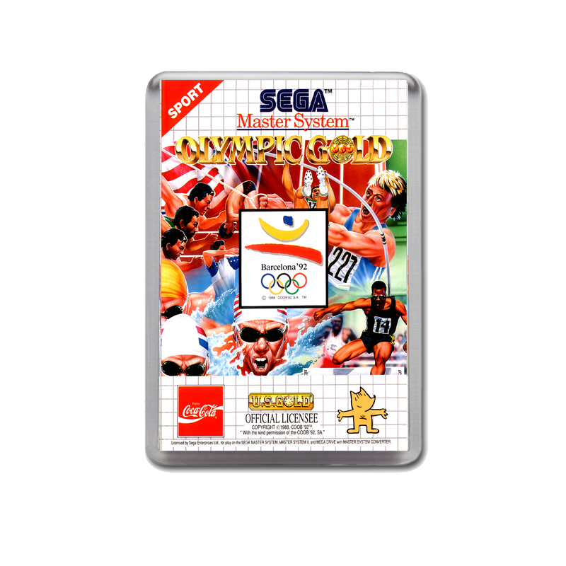 Olympic Gold Barcelona 92 Sega Master System Game Inspired Fridge Magnet