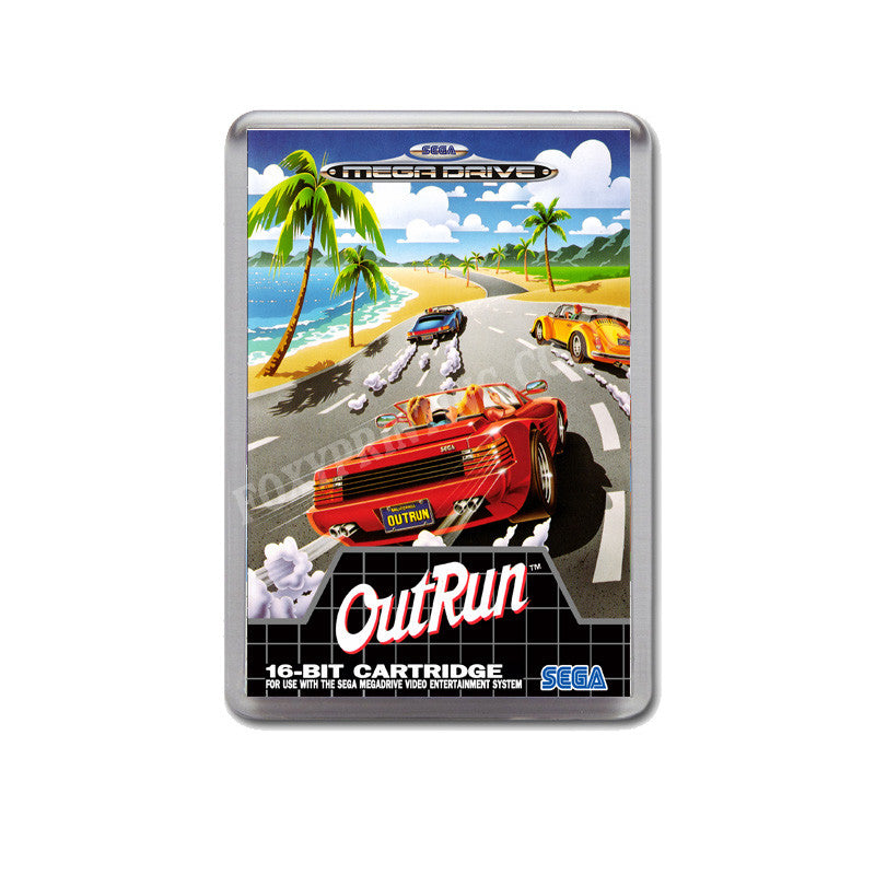Outrun Eu Game Style Inspired Sega Megadrive Retro Video Gaming Magnet