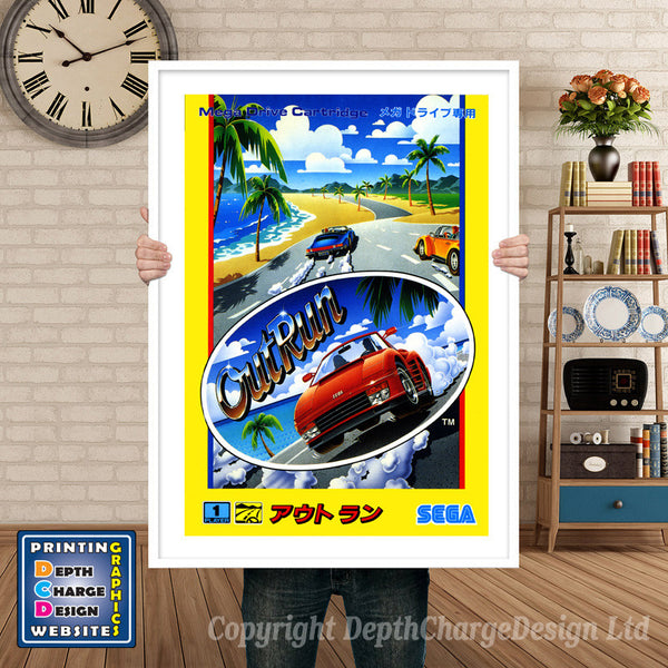 Outrun Jp - Sega Megadrive Inspired Retro Gaming Poster
