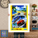 Outrun Jp - Sega Megadrive Inspired Retro Gaming Poster A4 A3 A2 Or A1