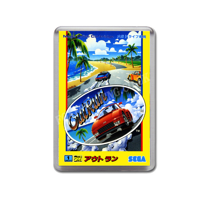 Outrun Jp Game Style Inspired Sega Megadrive Retro Video Gaming Magnet