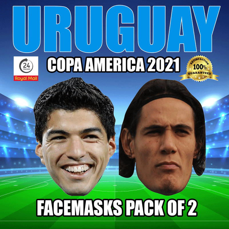 URUGUAY COPA AMERICA 2021 CELEBRITY FACE MASK PACK SUAREZ, CAVANI