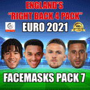 ENGLAND "RIGHT BACK 4 PACK" EURO 2021 CELEBRITY FACE MASK PACK 7 JAMES, ALEXANDER-ARNOLD, TRIPPIER, WALKER
