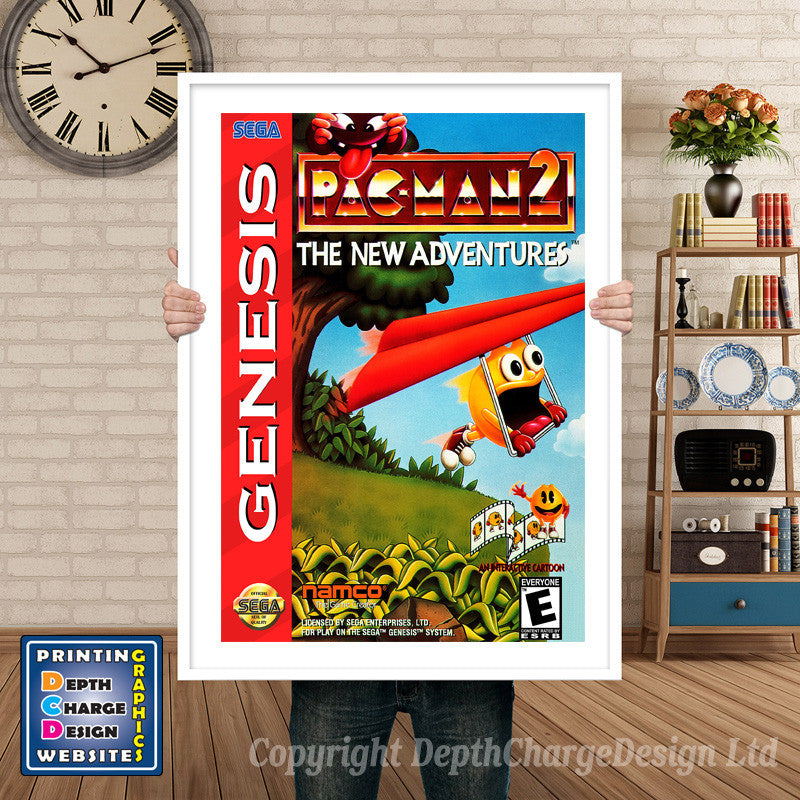 Freaky Pacman Pacman 2 The New Adventures - Sega Megadrive Inspired Retro Gaming Pos