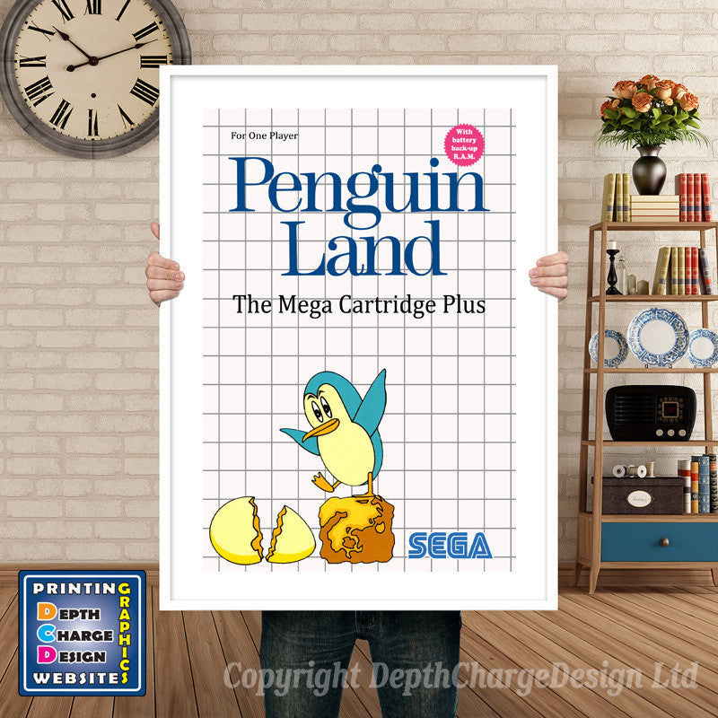 Penguinland Eu Inspired Retro Gaming Poster A4 A3 A2 Or A1