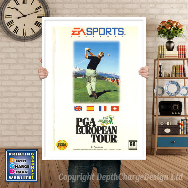 Pga European Tour - Sega Megadrive Inspired Retro Gaming Poster
