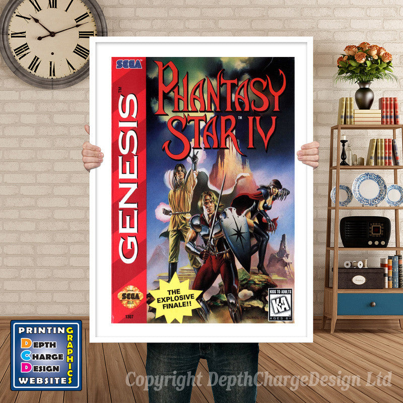 Phantasy Sta R4 - Sega Megadrive Inspired Retro Gaming Poster A4 A3 A2 Or A1