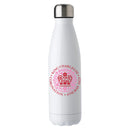 King Charles III Coronation Official Logo Print White Metal Water Bottle Personalised-insulated bottle-500ml bowling stainless steel bottle