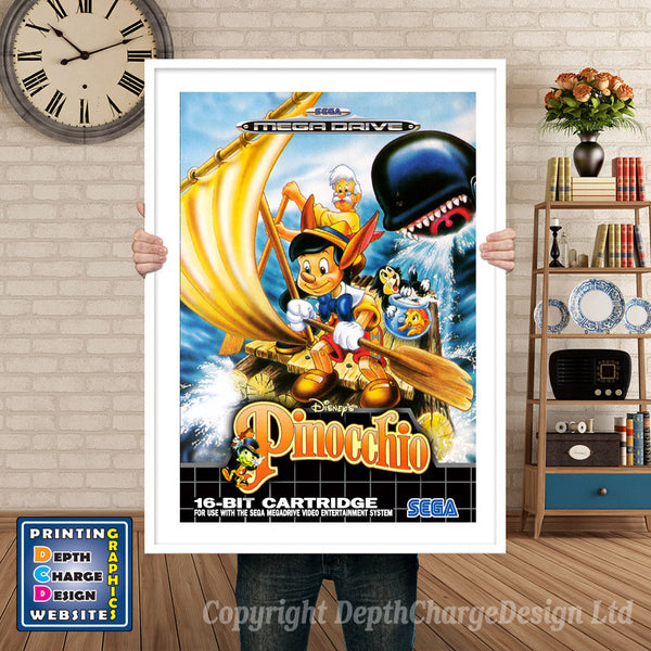Pinocchio 2 Eu - Sega Megadrive Inspired Retro Gaming Poster