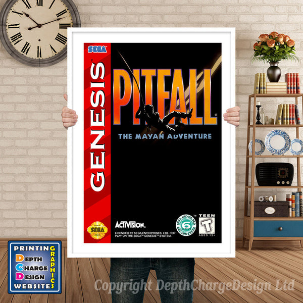 Pitfall The Mayan Adventure - Sega Megadrive Inspired Retro Gaming Poster