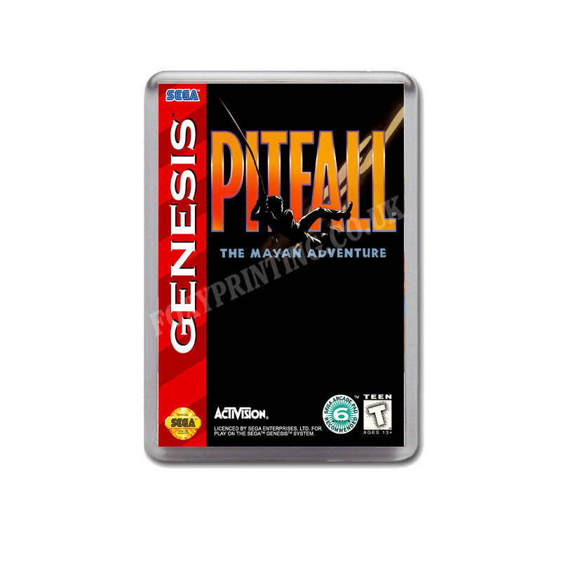 Pitfall The Mayan Adventure Game Style Inspired Sega Megadrive Retro Video Gaming Magnet