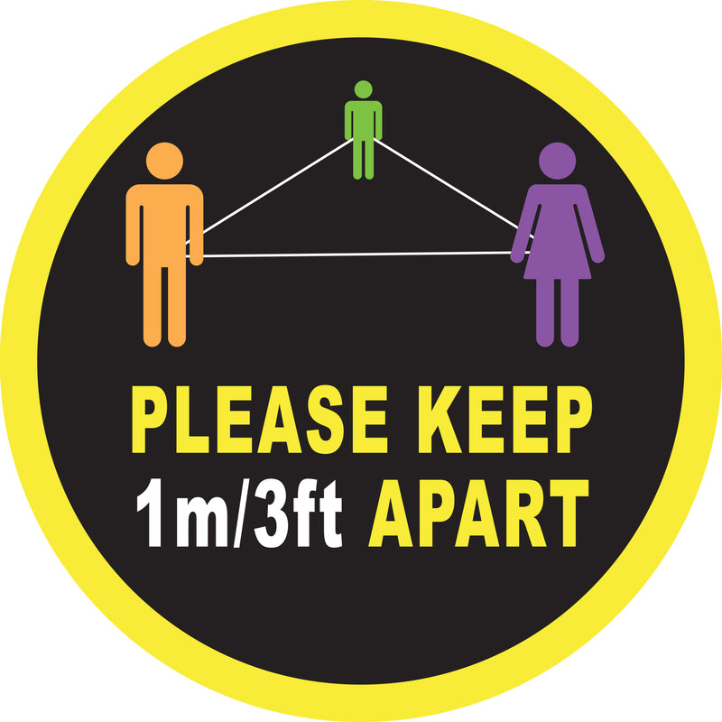 Please Keep 1m 3ft Apart Social Distancing Floor Stickers