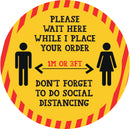 Please Wait Here While I Place Your Order 1m Or 3ft Don't Forget To Do Social Distancing Social Distancing Floor Stickers