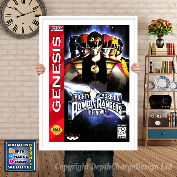 Power Rangers The Movie 4 - Sega Megadrive Inspired Retro Gaming Poster