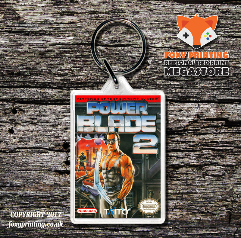 Power Blade Retro NES Game Cover Art Gaming Keyring
