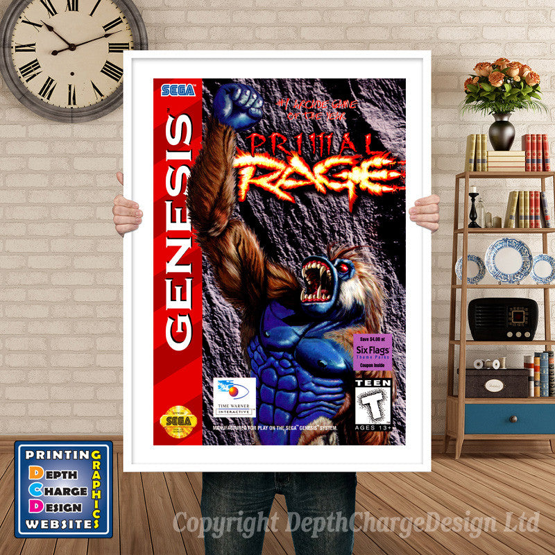Primalrage 3 Us - Sega Megadrive Inspired Retro Gaming Poster A4 A3 A2 Or A1 – Primalrage 3 Us - Sega Megadrive Inspired Retro Gaming Poster