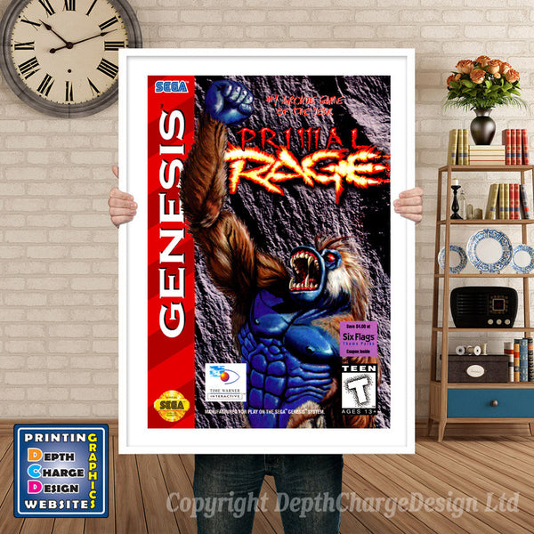 Primalrage 3 Us - Sega Megadrive Inspired Retro Gaming Poster