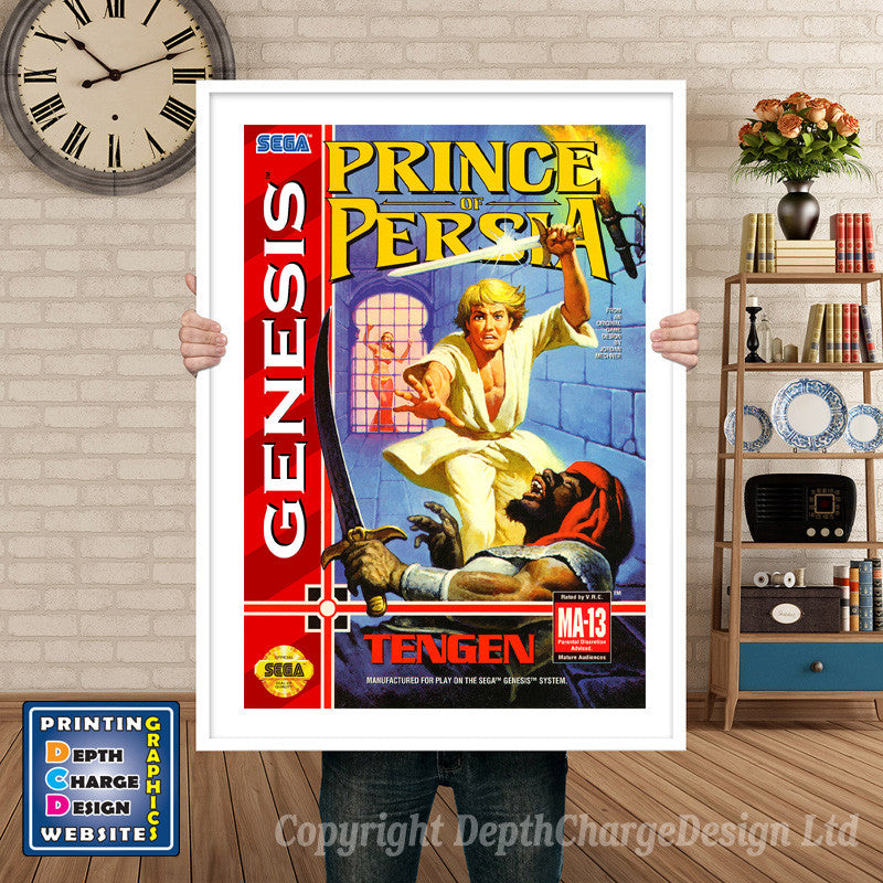 Prince Of Persia - Sega Megadrive Inspired Retro Gaming Poster A4 A3 A2 Or A1