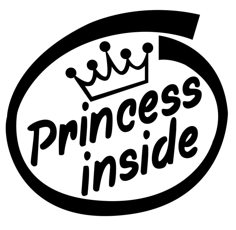 Princess Inside Novelty Vinyl Car Sticker