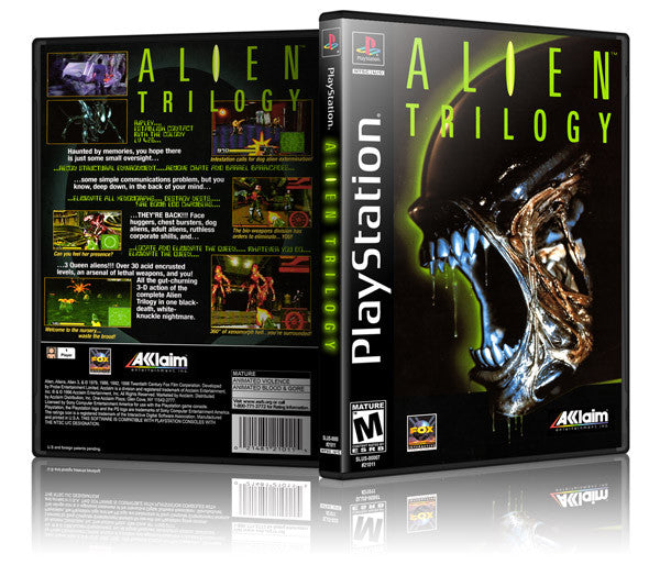 Alien Trilogy Game Cover To Fit A PS1 PLAYSTATION Style Replacement Game Case