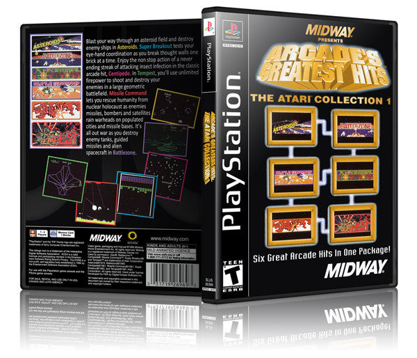 Arcades Greatest Hits Game Cover To Fit A PS1 PLAYSTATION Style Replacement Game Case