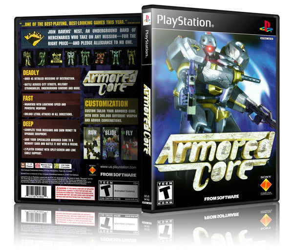 Armored Core Game Cover To Fit A PS1 PLAYSTATION Style Replacement Game Case