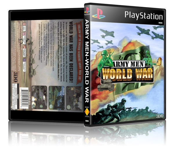 Army Men World War 3D Game Cover To Fit A PS1 PLAYSTATION Style Replacement Game Case