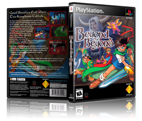 Beyond The Beyond Game Cover To Fit A PS1 PLAYSTATION Style Replacement Game Case