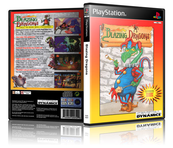 Blazing Dragons Game Cover To Fit A PS1 PLAYSTATION Style Replacement Game Case