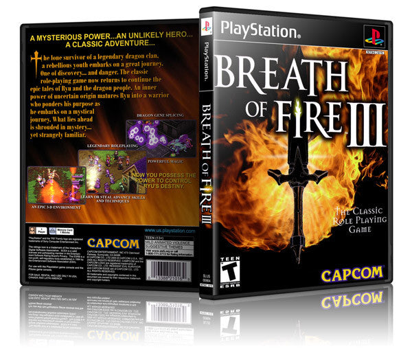 Breath Of Fire 3 Game Cover To Fit A PS1 PLAYSTATION Style Replacement Game Case