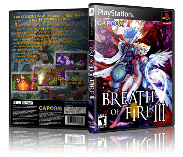 Breath Of Fire 3 Game Cover To Fit A PS1 PLAYSTATION Style Replacement Game Case 2