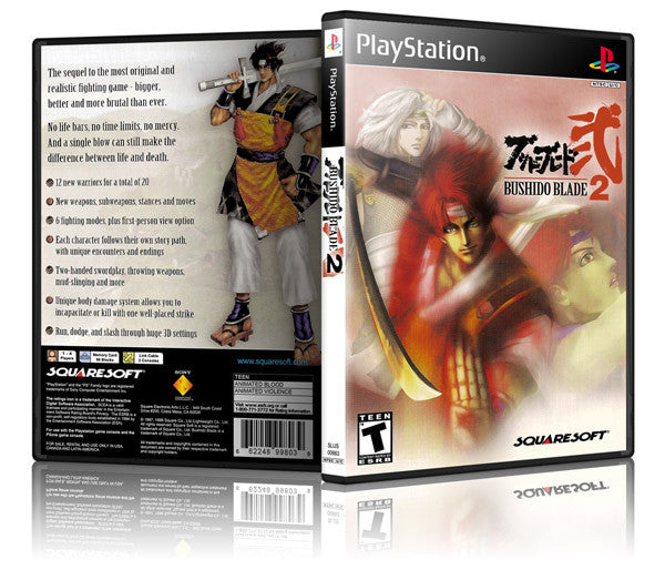 Bushido Blade 2 Game Cover To Fit A PS1 PLAYSTATION Style Replacement Game Case