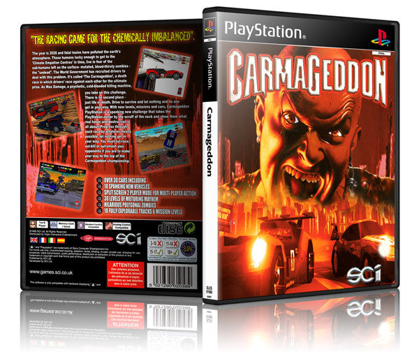 Carmageddon Game Cover To Fit A PS1 PLAYSTATION Style Replacement Game Case