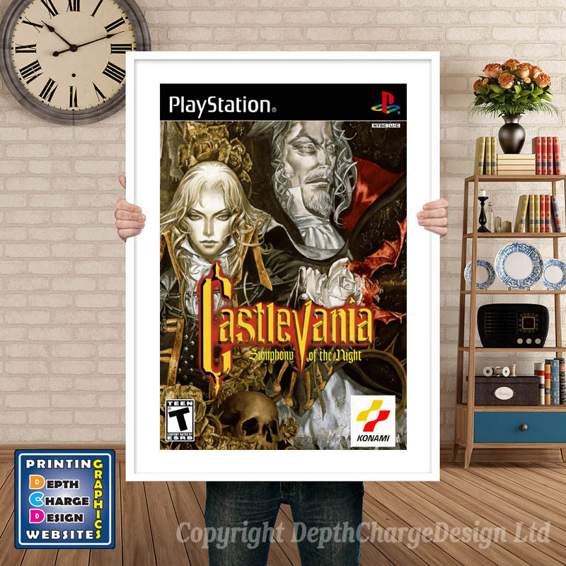 Castlevania Symphony Of The Night 2 - PS1 Inspired Retro Gaming Poster A4 A3 A2 Or A1