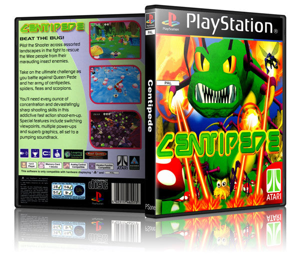 Centipede Game Cover To Fit A PS1 PLAYSTATION Style Replacement Game Case