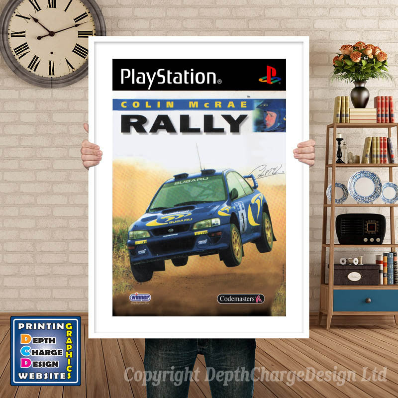 Colin Mcrae Rally Eu - PS1 Inspired Retro Gaming Poster A4 A3 A2 Or A1